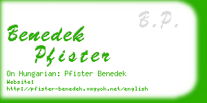 benedek pfister business card